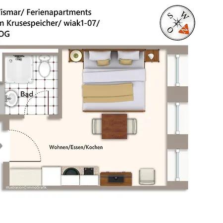 דירה Ferienapartments Am Krusespeicher Ferienapartments Am Krusespeicher 1-07 Wißmar